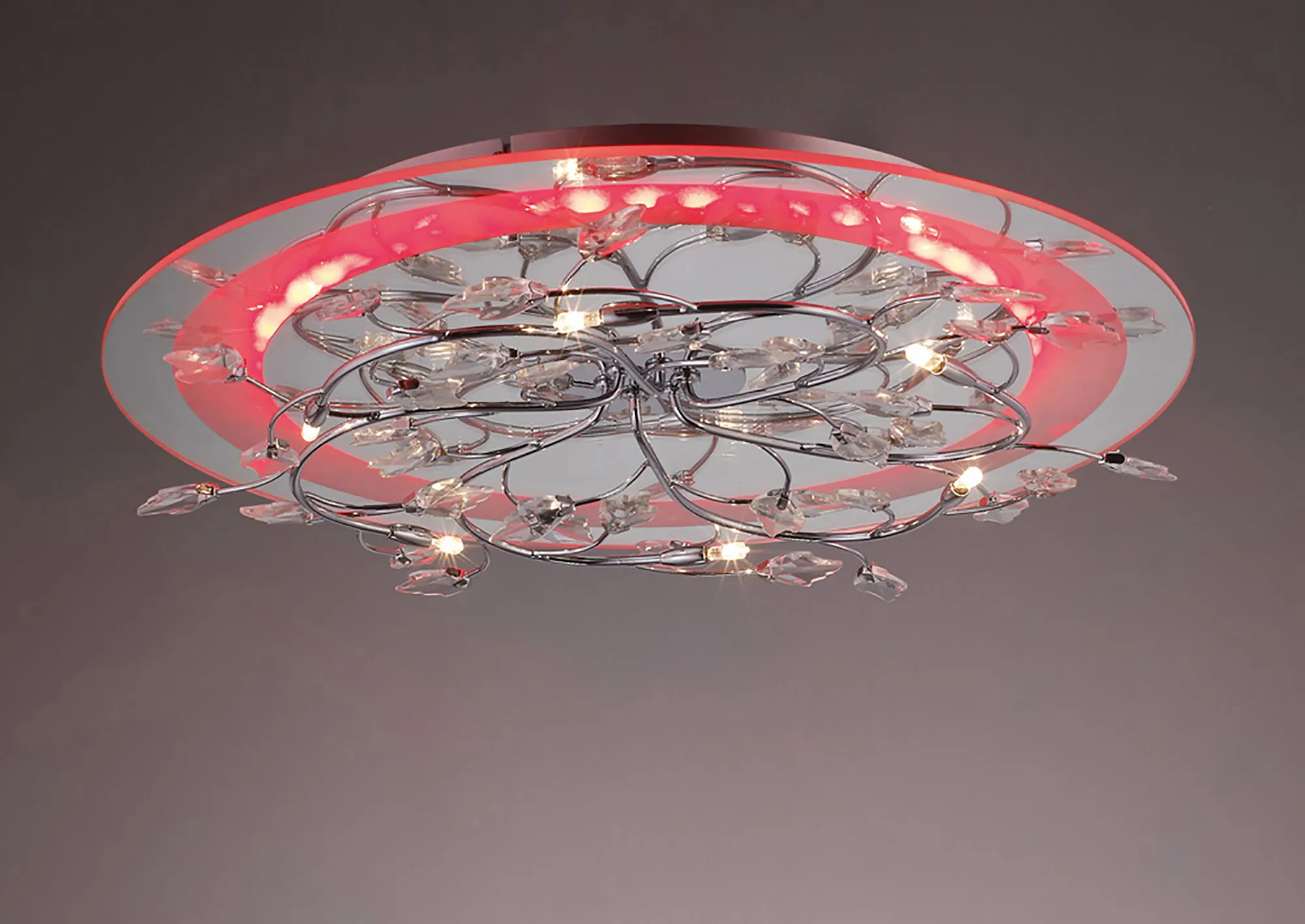 IL30631  Aurora Crystal  Flush Ceiling 6 Light With RGB LEDs